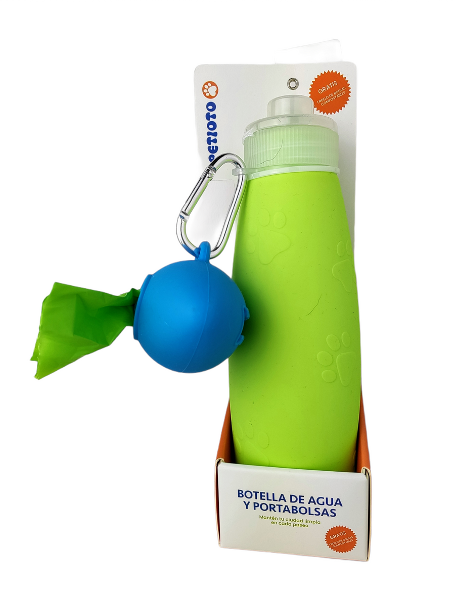 Petioto - Botella de Agua Plegable – 500ml - Mantén tu Ciudad Limpia y