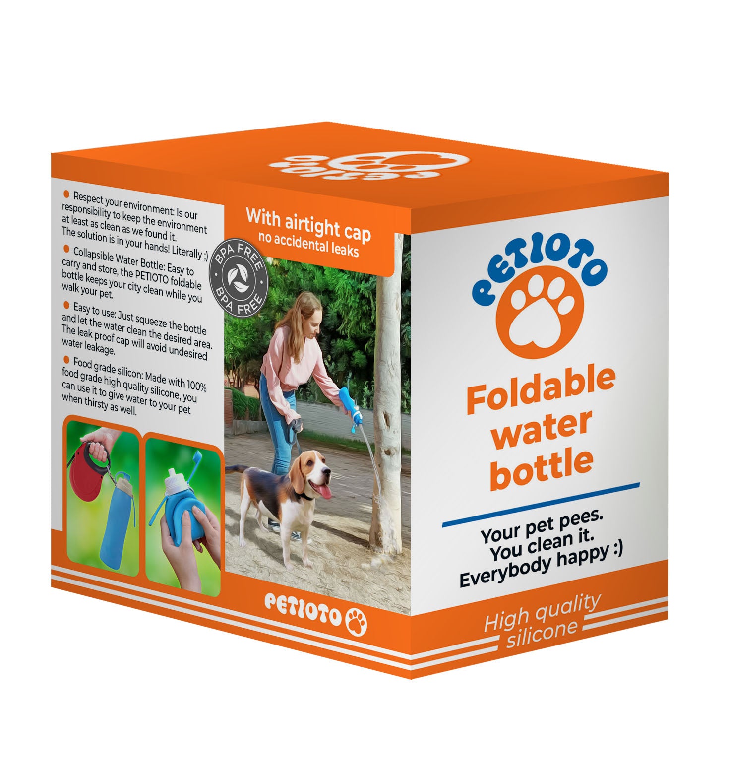 ¡NUEVO! Petioto - Botella de agua hecha con silicona con dispensador de  bolsitas - 600ml capacidad - Perfecta para perros grandes